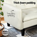 Artiss Sofa Bed 3 Seater Tufted Faux Linen Beige - RnR Galore