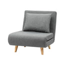 Artiss Sofa Bed Convertible Couch Recliner Lounge Chair Linen Grey - RnR Galore