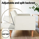 Artiss Sofa Bed Convertible Lounge 3 Seater Futon Couch Recliner Fabric Beige - RnR Galore