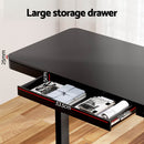 Artiss Standing Desk Motorised Electric Dual Motor Drawer 120CM Black - RnR Galore