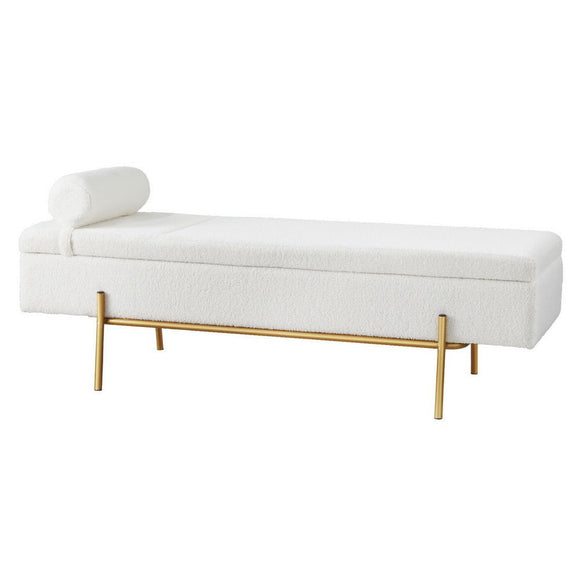 Artiss Storage Ottoman Bed 140cm Pillow Boucle Fabric - RnR Galore