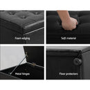 Artiss Storage Ottoman Blanket Box 140cm Leather Black - RnR Galore
