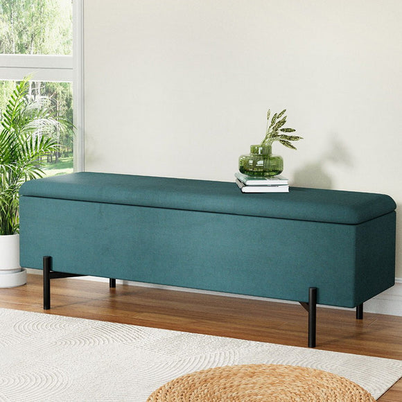 Artiss Storage Ottoman Blanket Box 140cm Velvet Green - RnR Galore