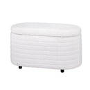 Artiss Storage Ottoman Blanket Box 87cm Boucle Fabric Oval - RnR Galore