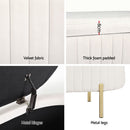 Artiss Storage Ottoman Blanket Box 87cm Velvet Oval White - RnR Galore