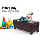 Artiss Storage Ottoman Blanket Box 97cm Leather Brown - RnR Galore