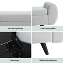 Artiss Storage Ottoman Blanket Box Armrest 140cm Grey - RnR Galore