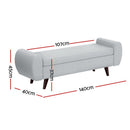 Artiss Storage Ottoman Blanket Box Armrest 140cm Grey - RnR Galore