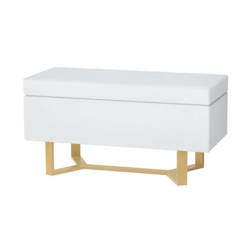 Artiss Storage Ottoman Blanket Box Criss - cross Linen White - RnR Galore