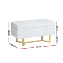 Artiss Storage Ottoman Blanket Box Criss - cross Linen White - RnR Galore