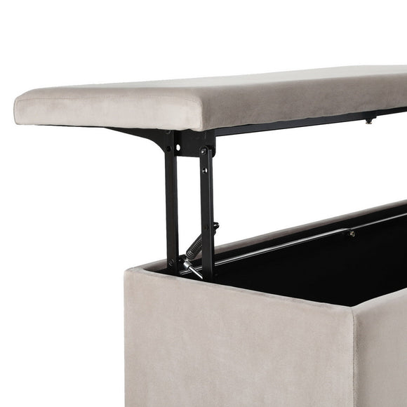 Artiss Storage Ottoman Blanket Box Table 97cm Velvet Taupe - RnR Galore