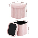 Artiss Storage Ottoman Foot Stool Foldable Pink - RnR Galore
