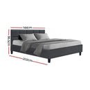 Artiss Tino Bed Frame Double Size Charcoal Fabric - RnR Galore
