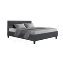 Artiss Tino Bed Frame Double Size Charcoal Fabric - RnR Galore