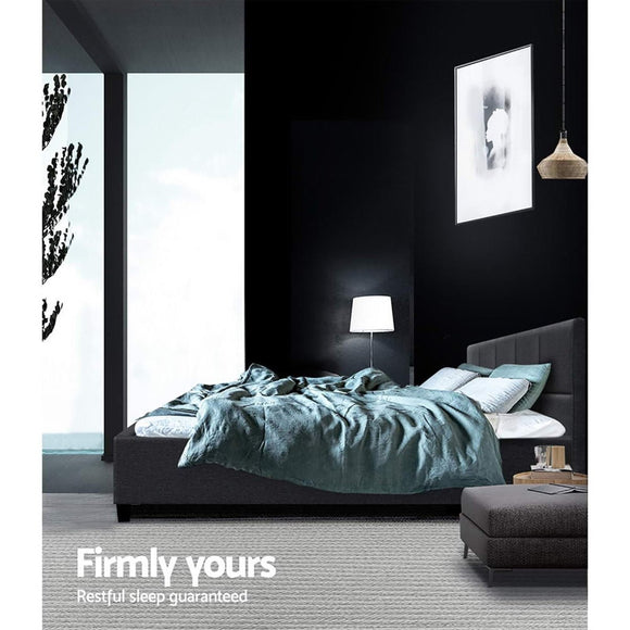 Artiss Tino Bed Frame Double Size Charcoal Fabric - RnR Galore