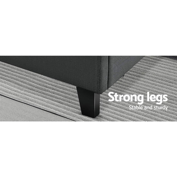 Artiss Tino Bed Frame Queen Size Charcoal Fabric - RnR Galore