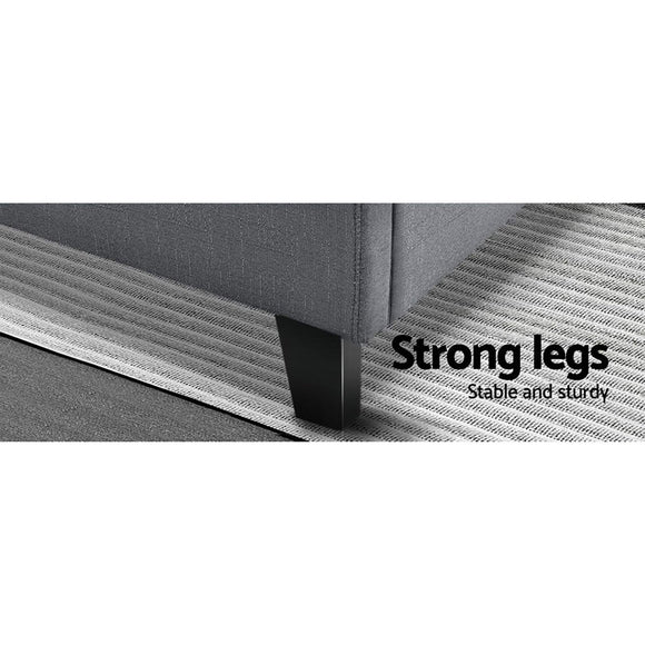 Artiss Tino Bed Frame Queen Size Grey Fabric - RnR Galore