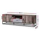 Artiss TV Cabinet Entertainment Unit Stand Storage Wooden Industrial Rustic 180cm - RnR Galore