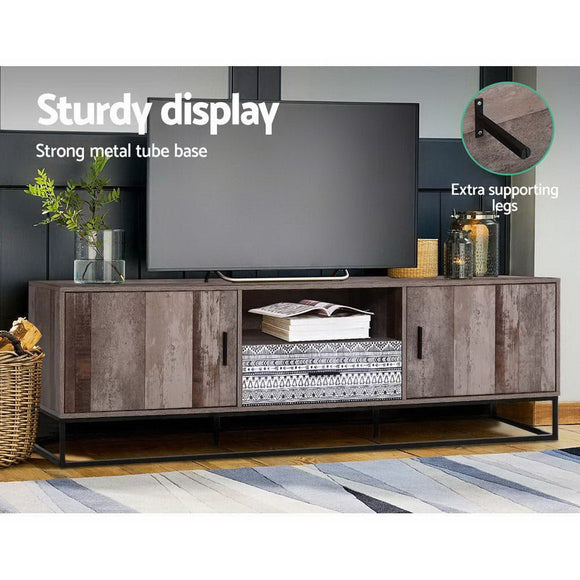 Artiss TV Cabinet Entertainment Unit Stand Storage Wooden Industrial Rustic 180cm - RnR Galore