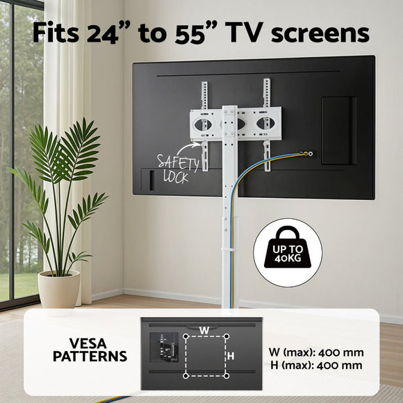 Artiss TV Stand 24 - 55" Swivel Height Adjustable Floor Mount for TVs - RnR Galore