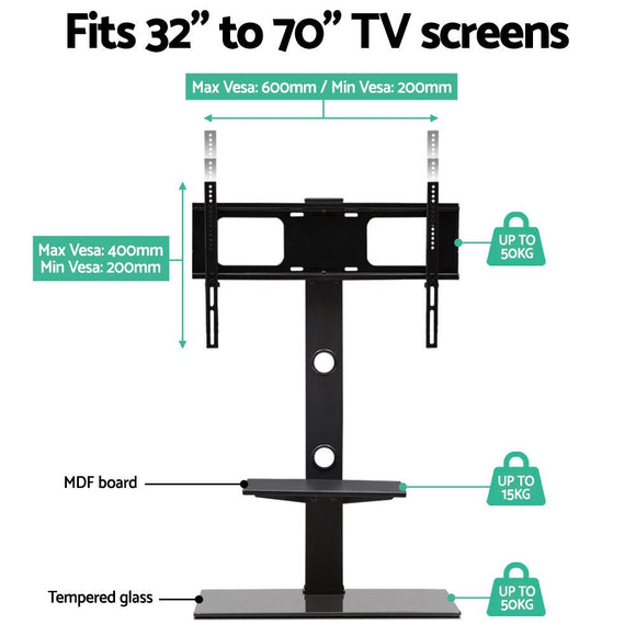 Artiss TV Stand Mount Bracket for 32" - 70" LED LCD 2 Tiers Storage Floor Shelf - RnR Galore