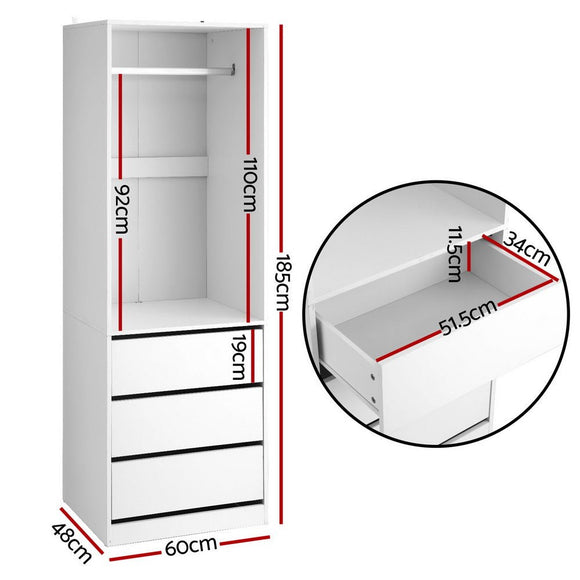 Artiss Wardrobe Clothes Closet Storage Organizer White - RnR Galore