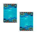 Ashdene Set of 2 Playful Dolphins Cotton Kitchen Tea Towels 50 x 70 cm Reef Exploring - RnR Galore