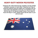 Australian Flag Heavy Duty Woven Spun Poly Australia Flag Metal Clips - RnR Galore