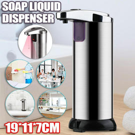 Automatic Soap Liquid Dispenser Handsfree Touchless IR Sensor Hand Wash Steel - RnR Galore