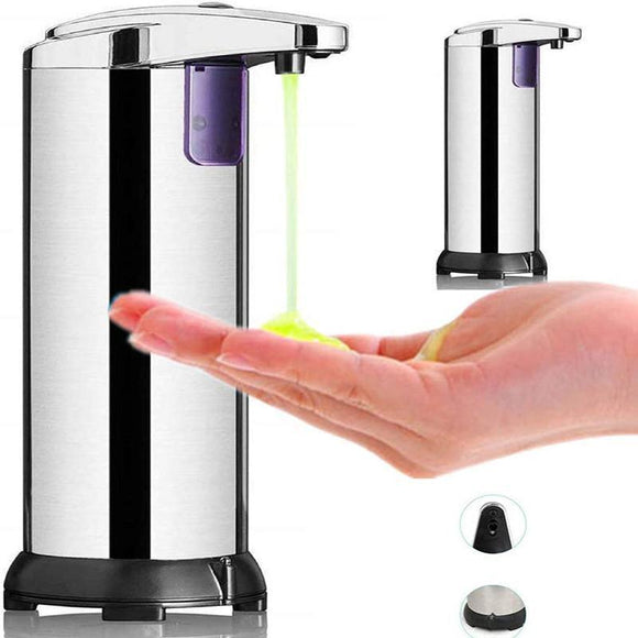 Automatic Soap Liquid Dispenser Handsfree Touchless IR Sensor Hand Wash Steel - RnR Galore
