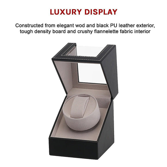 Automatic Watch Winder Display Box Case Motor Rotation Storage PU Leather - RnR Galore