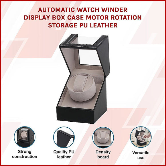 Automatic Watch Winder Display Box Case Motor Rotation Storage PU Leather - RnR Galore