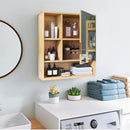 Bamboo Wall Medicine Cabinet Mirror 55.5cm 5 Shelf - RnR Galore