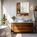 Bamboo Wall Medicine Cabinet Mirror 55.5cm 5 Shelf - RnR Galore