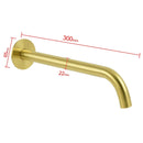 Bathroom 300mm Long Wall Mounted Extention Bath Tub Filler Spout Brushed Gold - RnR Galore
