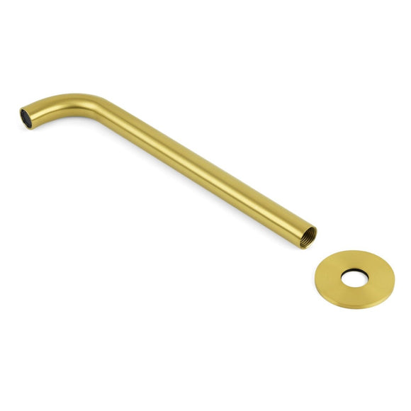 Bathroom 300mm Long Wall Mounted Extention Bath Tub Filler Spout Brushed Gold - RnR Galore