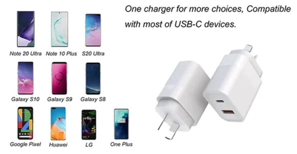 BDI 25W PD Quick Charger AU plug with USB - A and Type - C Ports - RnR Galore