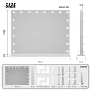Beauty Mirror with 18 LED Bulbs, Colour Settings, White Frame, and USB A and C Ports - RnR Galore