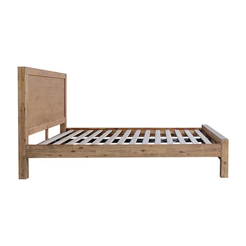Bed Frame King Single Size in Solid Wood Veneered Acacia Bedroom Timber Slat in Oak - RnR Galore
