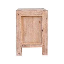 Bedside Table 2 drawers Night Stand Solid Wood Acacia Oak Colour - RnR Galore