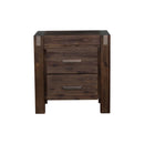 Bedside Table 2 drawers Night Stand Solid Wood Acacia Storage in Chocolate Colour - RnR Galore