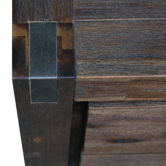 Bedside Table 2 drawers Night Stand Solid Wood Acacia Storage in Chocolate Colour - RnR Galore