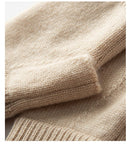 Beige Color Block Cashmere Fingerless Gloves for Women Autumn Winter Outdoor Cold Protection Warm Knitted Gloves - RnR Galore