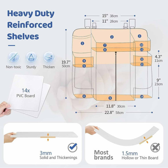 Beige Foldable Baby Crib Storage Hanging Bag - Large Capacity Organizer for Cribs and Changing Tables - RnR Galore