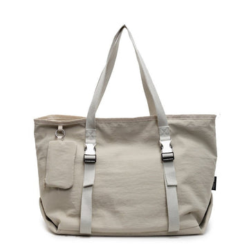 Beige Modern Utility Tote Bag for Women - Large Capacity Shoulder Bag with Detachable Pouch for Work, School & Travel - RnR Galore