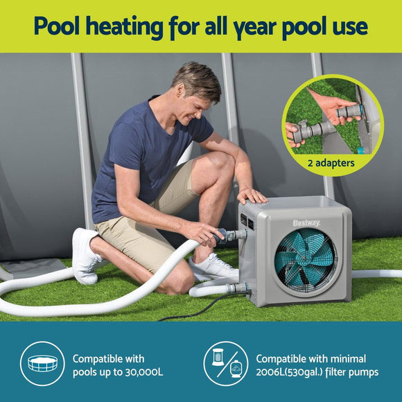 Bestway 4.4kW Pool Heater Water Temperature Heating Fit Pools up to 30,000L - RnR Galore