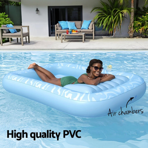 Bestway Float Floating Seat Pool Lounger Inflatable Lounge Chair Bed Pillow Cup Holder 2.03MX1.37M - RnR Galore