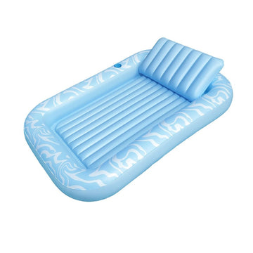 Bestway Float Floating Seat Pool Lounger Inflatable Lounge Chair Bed Pillow Cup Holder 2.03MX1.37M - RnR Galore