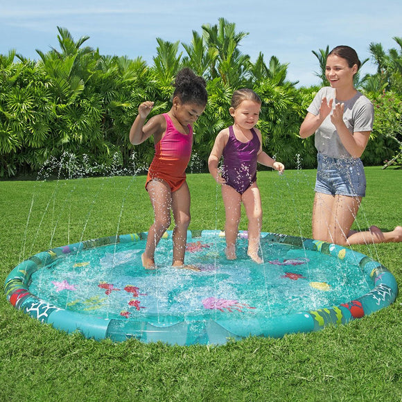 Bestway Kids Inflatable Pad Round Splash Pool Sprinkler Spray Toys Marine 165cm - RnR Galore