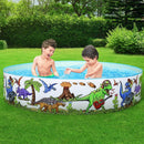Bestway Kids Pool 183x38cm Round Above Ground Rigid Swimming Pools Dinosaur 946L - RnR Galore